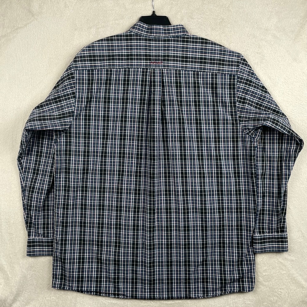 Ariat Pro Series Shirt Mens 2XLT Tall Blue Plaid Pro Racer Long Sleeve Vented - Picture 3 of 11